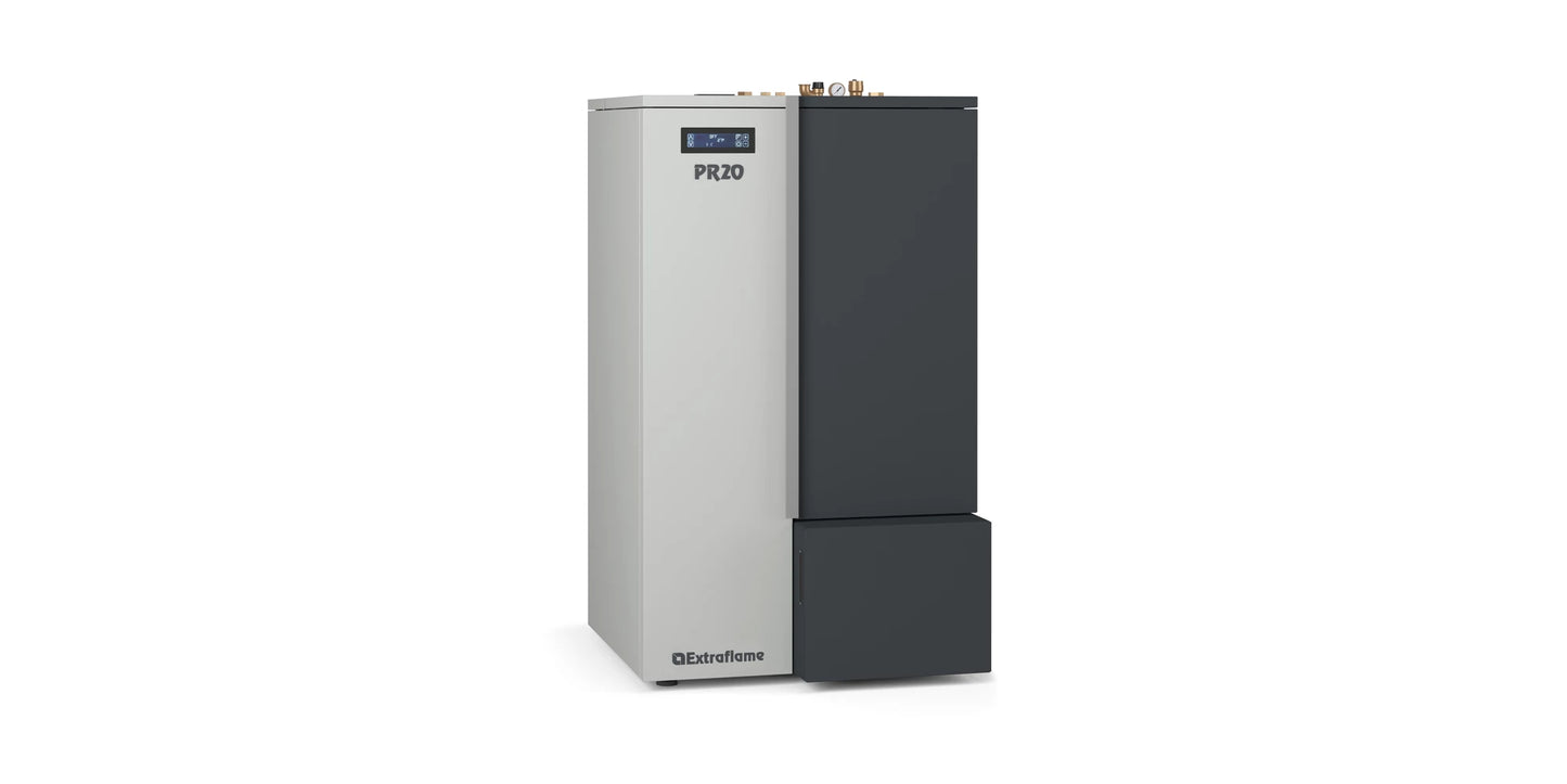 Cazan compact pe peleți 5,7 - 20 kW, cu autocurățare și Wi-Fi, La Nordica-Extraflame PR20