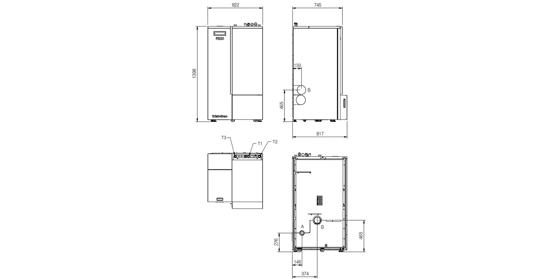 Cazan compact pe peleți 5,7 - 20 kW, cu autocurățare și Wi-Fi, La Nordica-Extraflame PR20