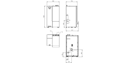 Cazan compact pe peleți 5,7 - 20 kW, cu autocurățare și Wi-Fi, La Nordica-Extraflame PR20