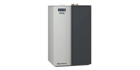 Cazan compact pe peleți 8,9 - 30 kW, putere termică nominală, pentru 860 m³, arzător cu autocurățare, display Black Mask cu Wi-Fi integrat, PK30, La Nordica-Extraflame