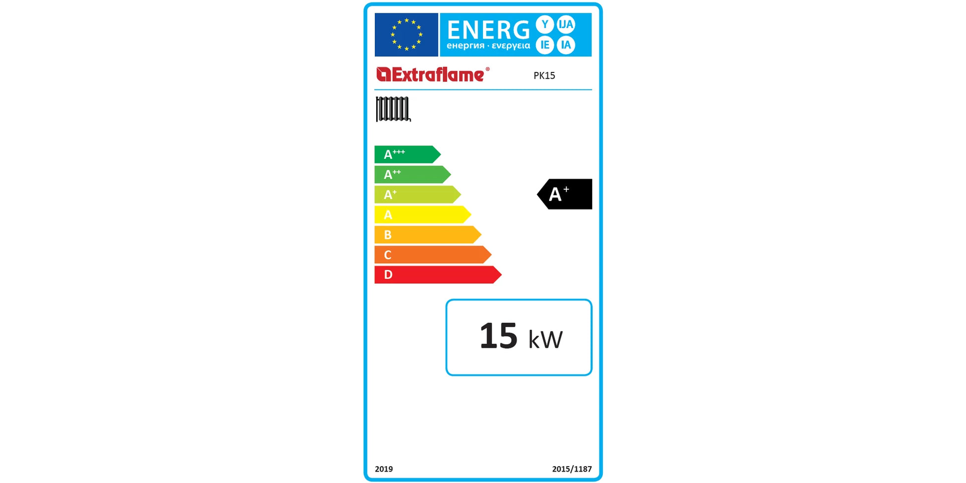 Cazan compact pe peleți 4,1 - 15 kW, putere termică nominală, pentru 431 m³, arzător cu autocurățare, display Black Mask cu Wi-Fi integrat, PK15, La Nordica-Extraflame