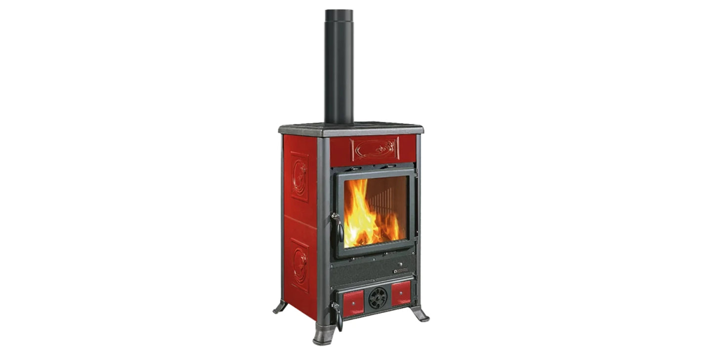 Soba tip șemineu pe lemne, 9 kW, pentru 257 m³, ROSSELLA R1 5.0 CERAMICA, La Nordica-Extraflame