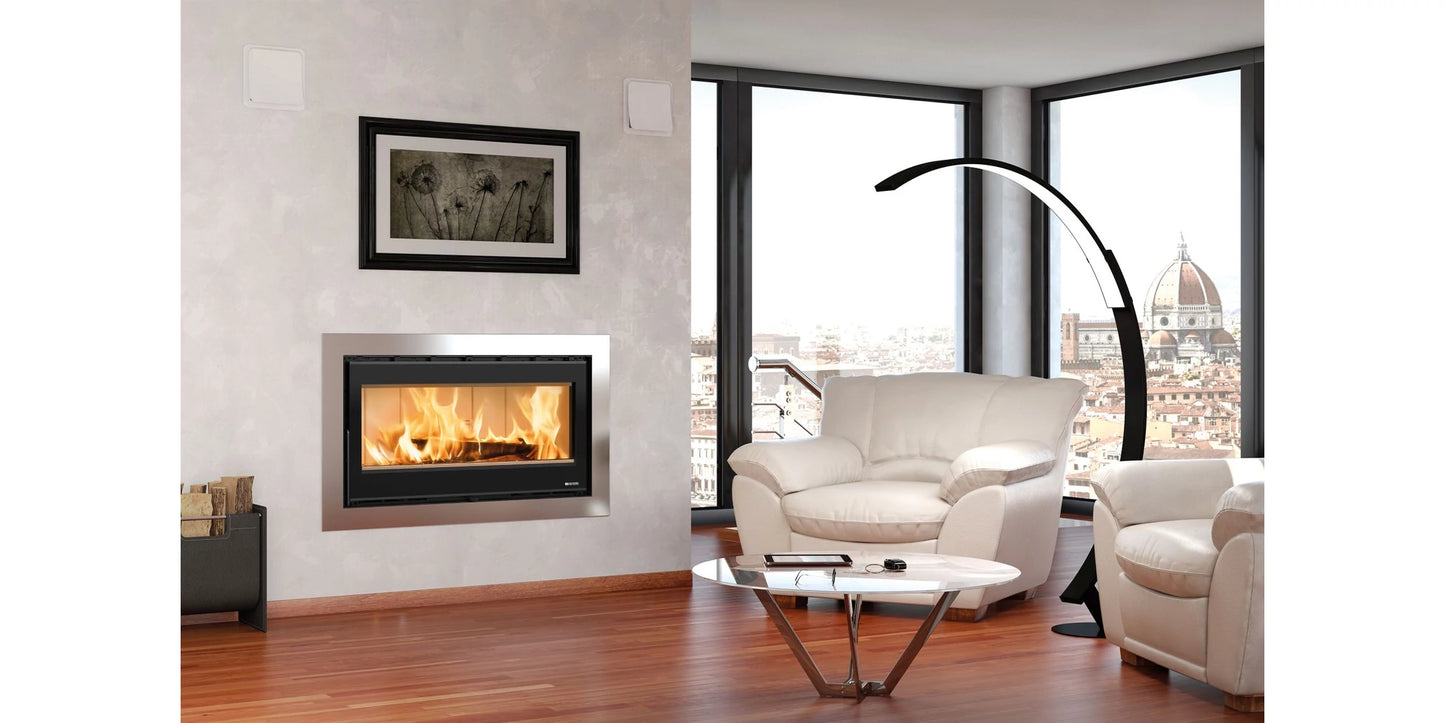 Focar de semineu, din fonta, pe combustibil solid, 8,1 kW, pentru 232 m3, Inserto 100 Wide, La Nordica-Extraflame