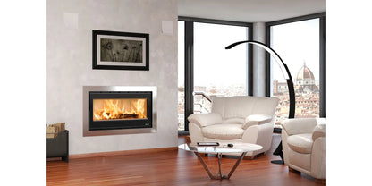 Focar de semineu, din fonta, pe combustibil solid, 8,1 kW, pentru 232 m3, Inserto 100 Wide, La Nordica-Extraflame