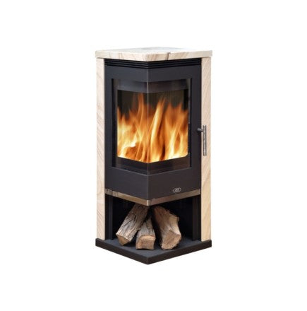 Soba pe lemn ABX - Gresie Admiral + HD (tablă neagră)