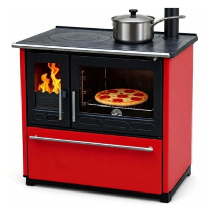 Soba de gatit P85 Rosu cu plita si cuptor - 8kW - racord dreapta