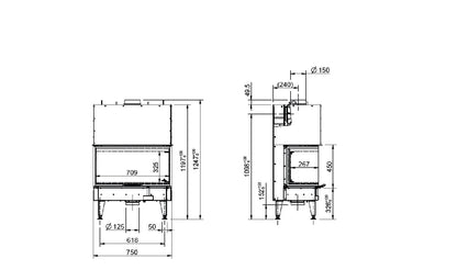 Focar semineu  -  69x49x57 S Austroflamm -Bendisgrup