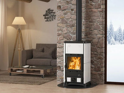 Sobă pe lemne Nordica FEDORA 8,3 kW - 238 m³ încălzibilă -alb