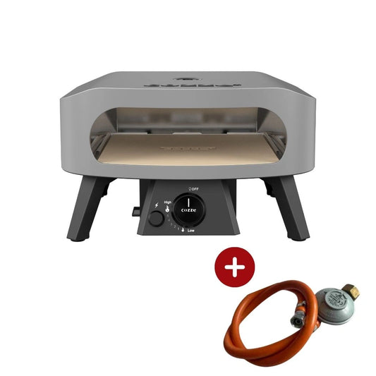 Cuptor pizza pe gaz 34cm Cozze Classic cu piatra pizza + regulator gaz