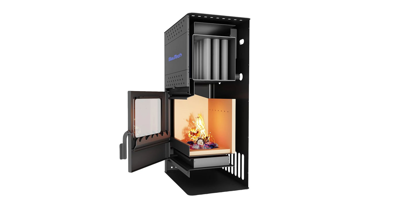 Termoșemineu pe lemne 18.4 kW BlauTech BT-HIDRO20 A antracit