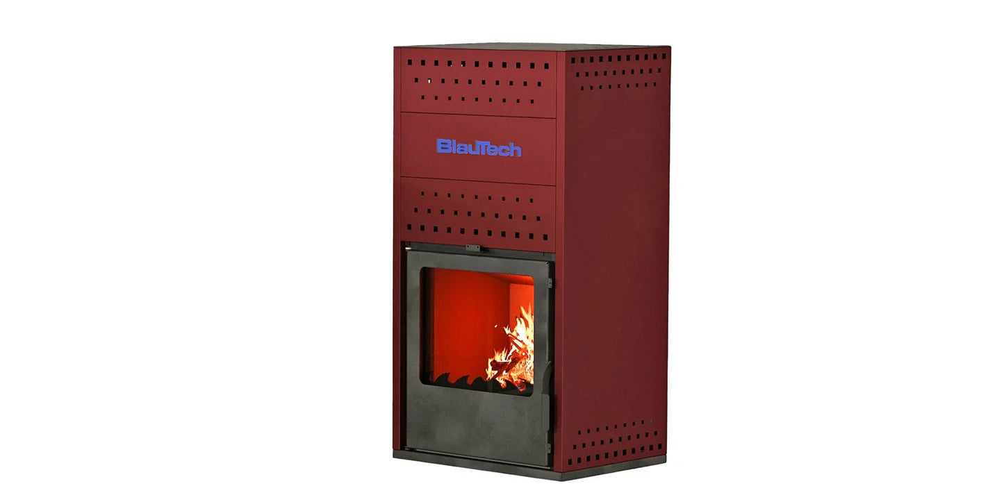 Termosemineu pe lemne 13 7 kw  rosu bt hidro15 r blautech