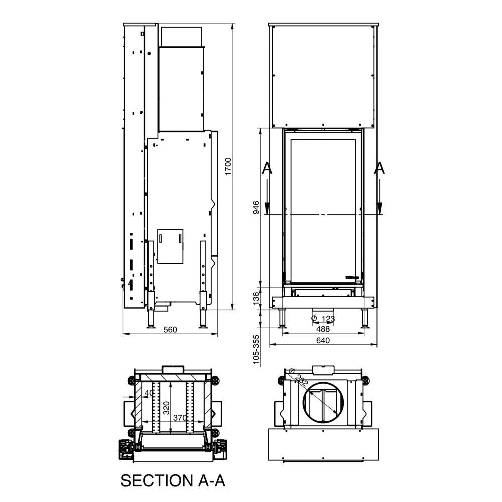 Focar semineu KFD LINEA V1070 2.0