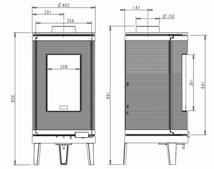 Sobă fontă Okino 7-10.5kW