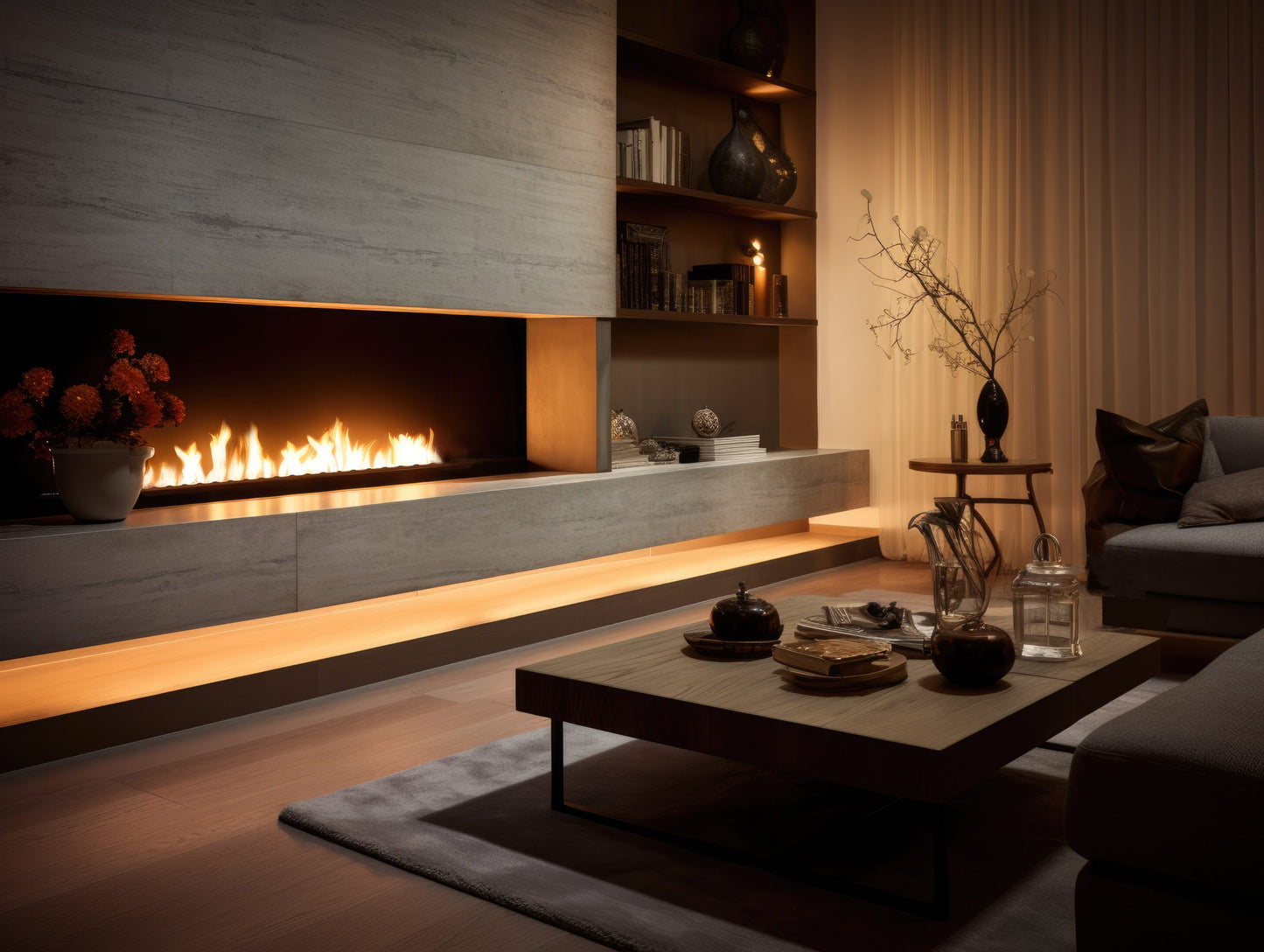 Șemineu cu bioetanol Slimfire Black Burner 1200 Rezervor 5 l