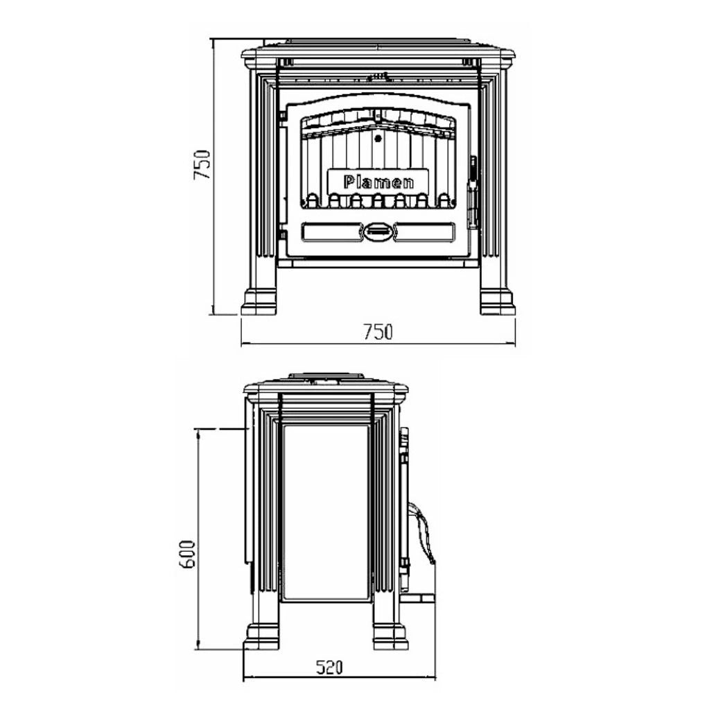 Sobă de fontă TENA N - 9.5kW