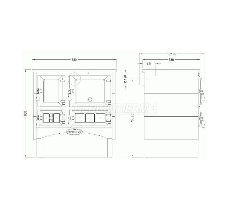 KVS - sobă din ceramică OFELIE VSP-9180-514KK cappuccino