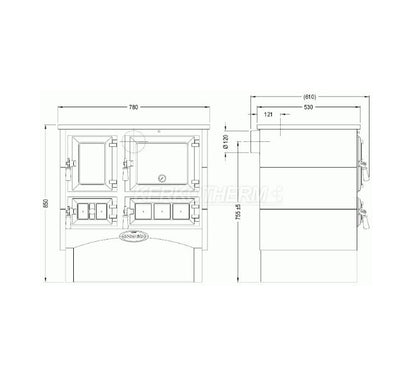 KVS - sobă din ceramică OFELIE VSP-9180-514KK cappuccino