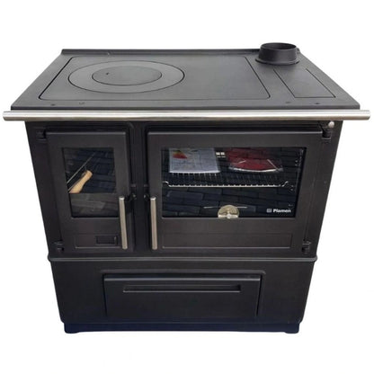Slavonac N White 8kW Cast Iron Wood Cook Stove, Right Flue