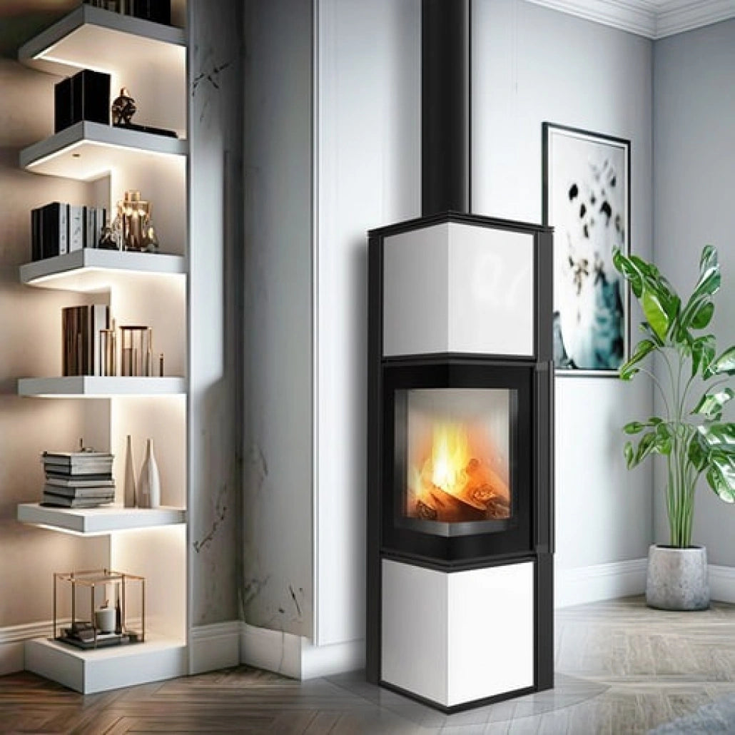 Soba Tora M 8-11kW - Panou alb de sticla