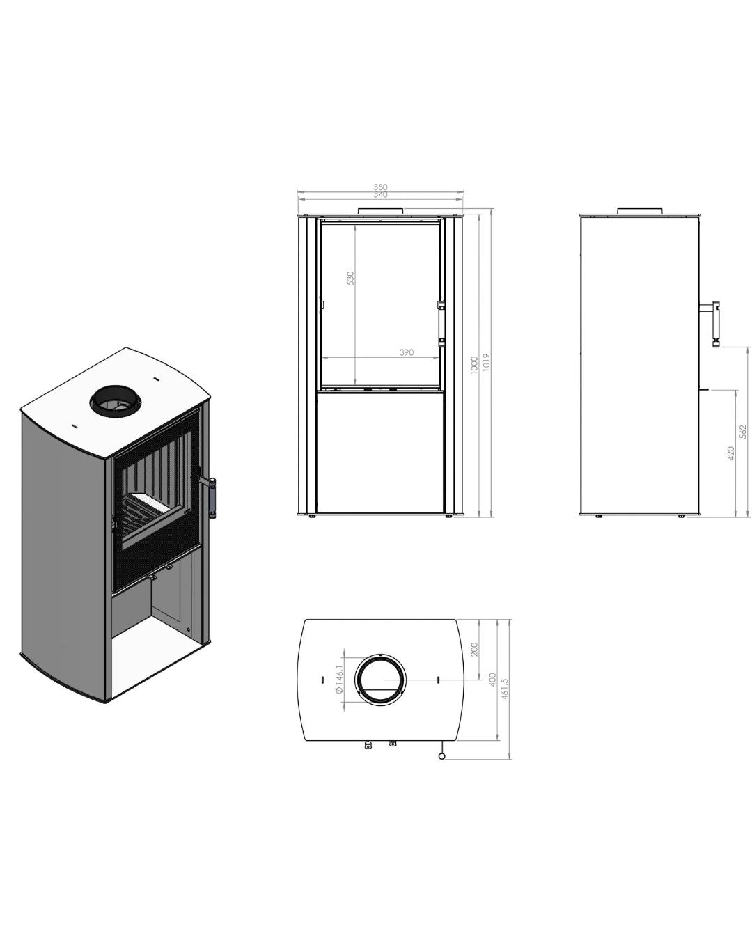 Sobă Hitze Cane S 6,5 kW