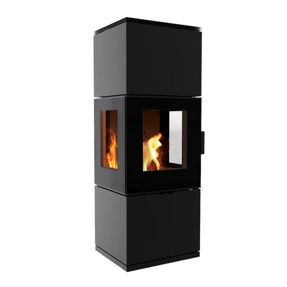 Soba Inga, 3 laturi de sticla, 8-11kW, 203 kg - Samota neagra