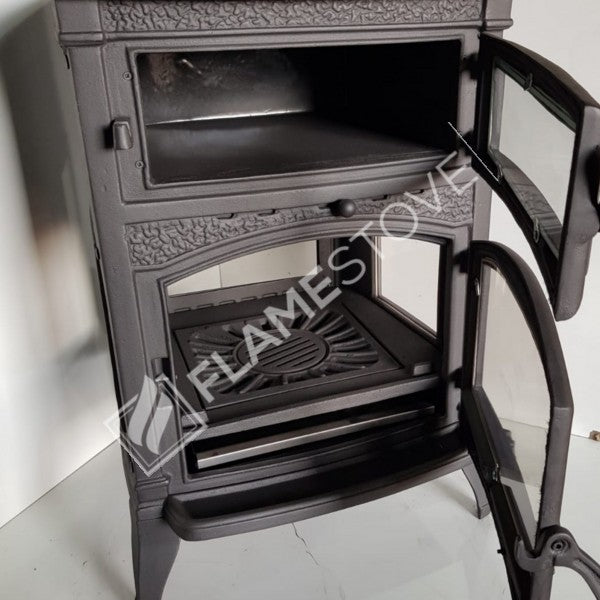 FS-012 Sirius Maxi Cazan din Fontă - Eficiență Termică Ridicată, Sticlă Schott Robax, Sistem de Aerisire Posterior, 15 kW