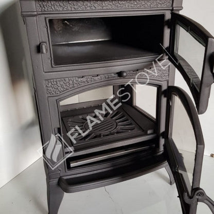 FS-012 Sirius Maxi Cazan din Fontă - Eficiență Termică Ridicată, Sticlă Schott Robax, Sistem de Aerisire Posterior, 15 kW