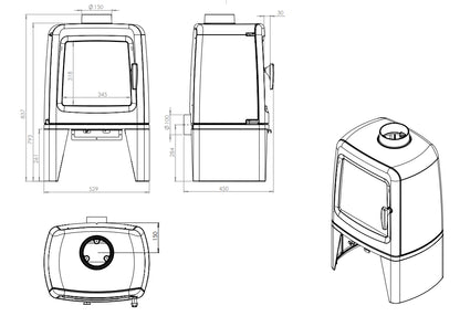 Soba pe lemne Nordflam Carini 8.4 kW