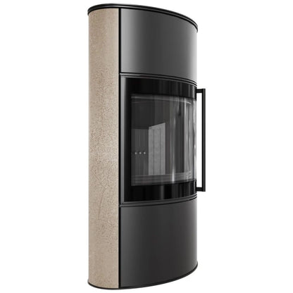 Soba Bjorn High 7kW ceramica Gold Satin cu capac otel - samota neagra
