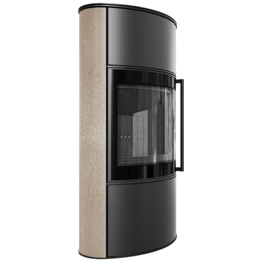 Sobă Bjorn High 7kW ceramică Gold Satin cu capac oțel - samota neagra