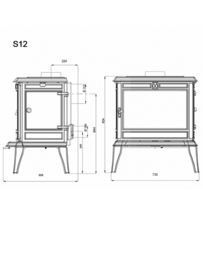 Sobă Fontă KAWMET Premium ATHENA S12 ECO – 12,3 kW