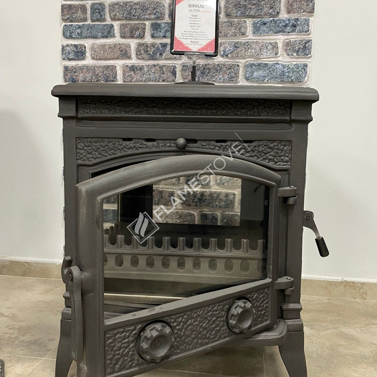 Sirius FS-015YK - Soba de Fontă Ultra 4 Fețe, 9 kW, Sticlă Schott Robax, Eco Design