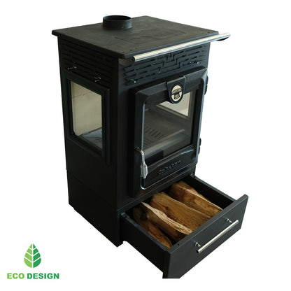 315-3D BOX Centrală Termică pe Lemne cu Arzătoare Rezistente la Căldură, 14.140 kW, Sticlă Ceramică Termoșocantă