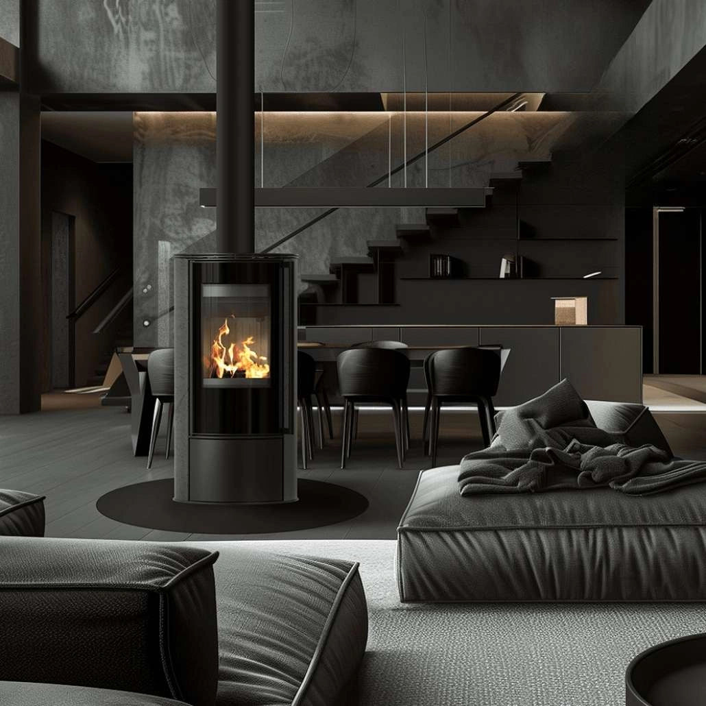 Soba Erik 5.5kW Grafite Satin - samota neagra