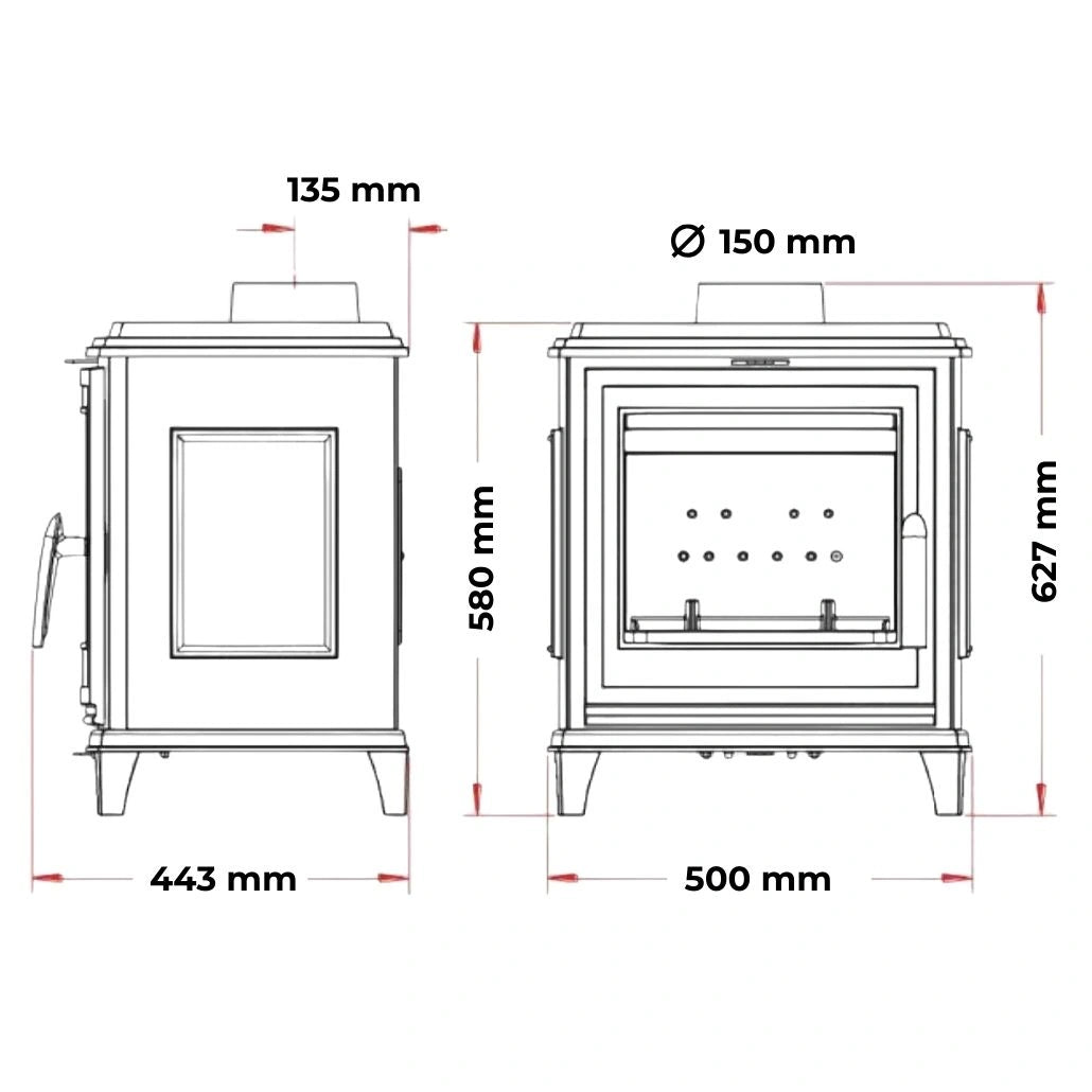 Soba fonta Sedan + Vermiculita S 5-7.5kW - Antracit