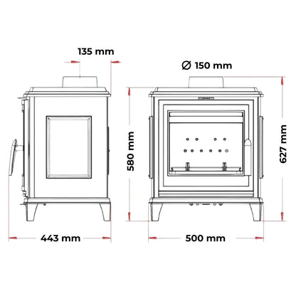 Soba fonta Sedan + Vermiculita S 5-7.5kW - Antracit