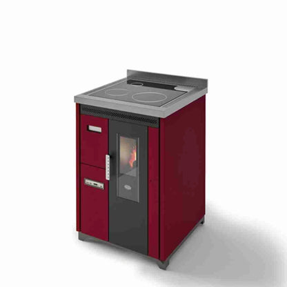 SOBA DE GATIT PE PELETI NINA 7.5KW - ROSU