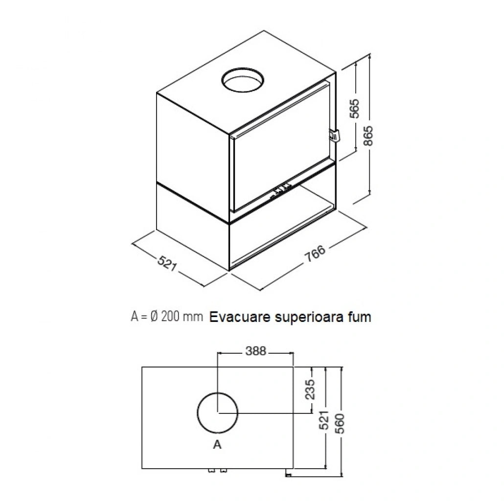 Semineu Brando 12.5-14.5 kw cu ventilator si telecomanda A+