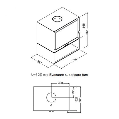 Semineu Brando 12.5-14.5 kw cu ventilator si telecomanda A+