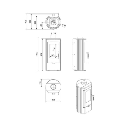 Soba de fonta K12 / 102kg / 6kW - 82.5 % A+