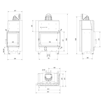 MBA 18-21 kw sticla dreapta + deschidere verticala - samota neagra