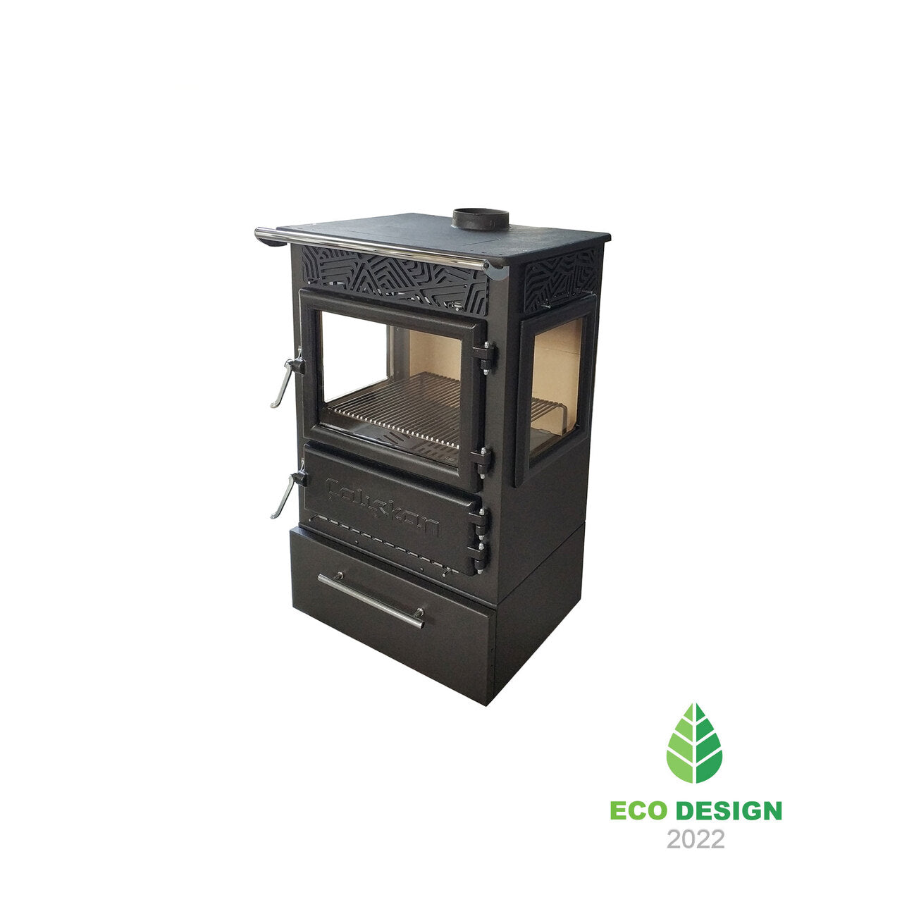 Șemineu/Sobă 305-3D BOX cu Ardere pe Lemne și Sticlă Ceramică Rezistentă la Șoc Termic
