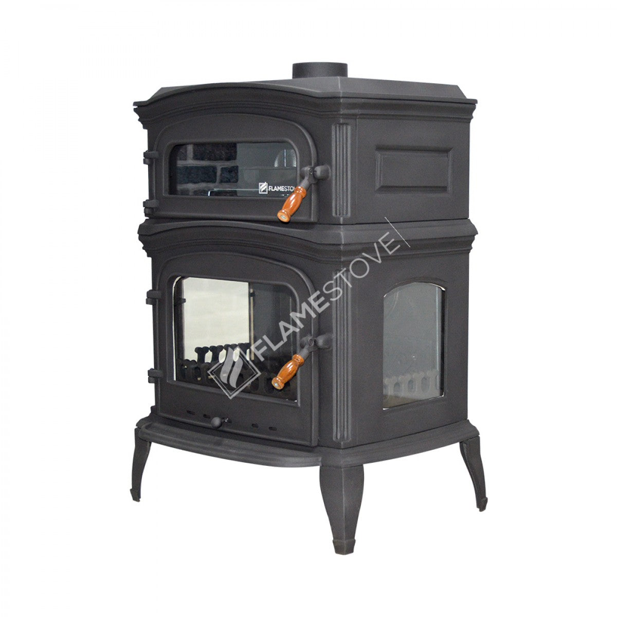 Soba Lux Premium FS-034: Eficiență Energetică Clasa A, Design Elegant din Fontă, Perfectă pentru Încălzire și Gătit