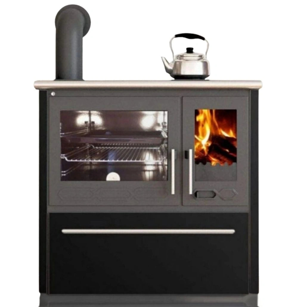 Soba de gatit P85 Negru cu plita si cuptor - 8kW - racord stanga