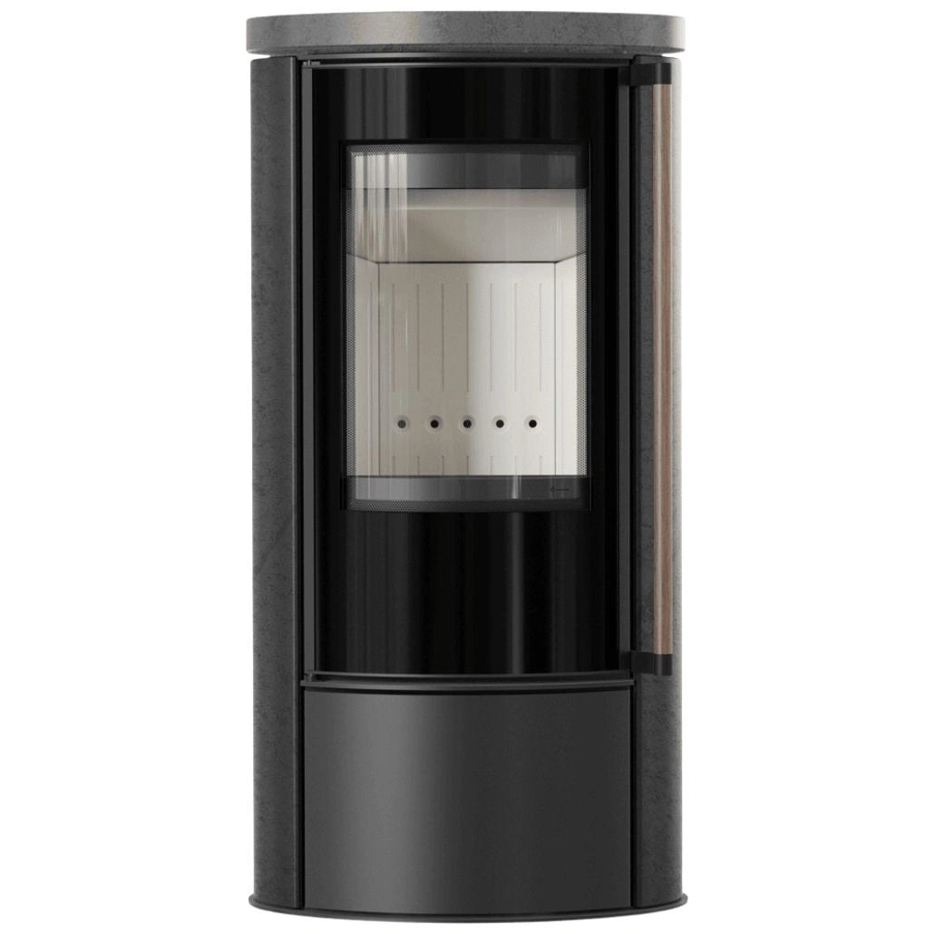 Soba Erik 5.5kW ceramica Grafite Satin - maner lemn