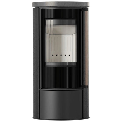 Soba Erik 5.5kW ceramica Grafite Satin - maner lemn