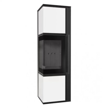 Soba Tora M 8-11kW Panou alb de sticla - Samota Neagra