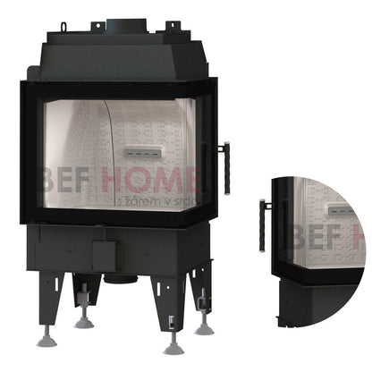 Șemineu BeF Therm 7 CP/CL 7.4 KW - Versiune: CP fereastră laterală dreapta