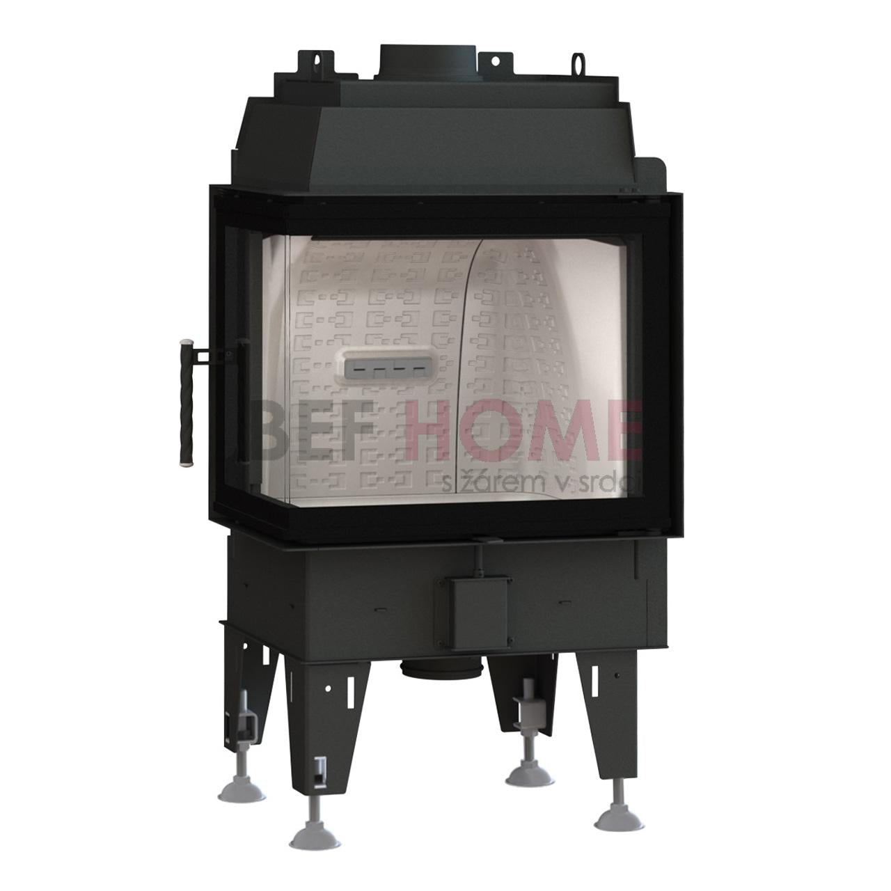 Șemineu BeF Therm 7 CP/CL 7.4 KW - Versiune: CP fereastră laterală dreapta