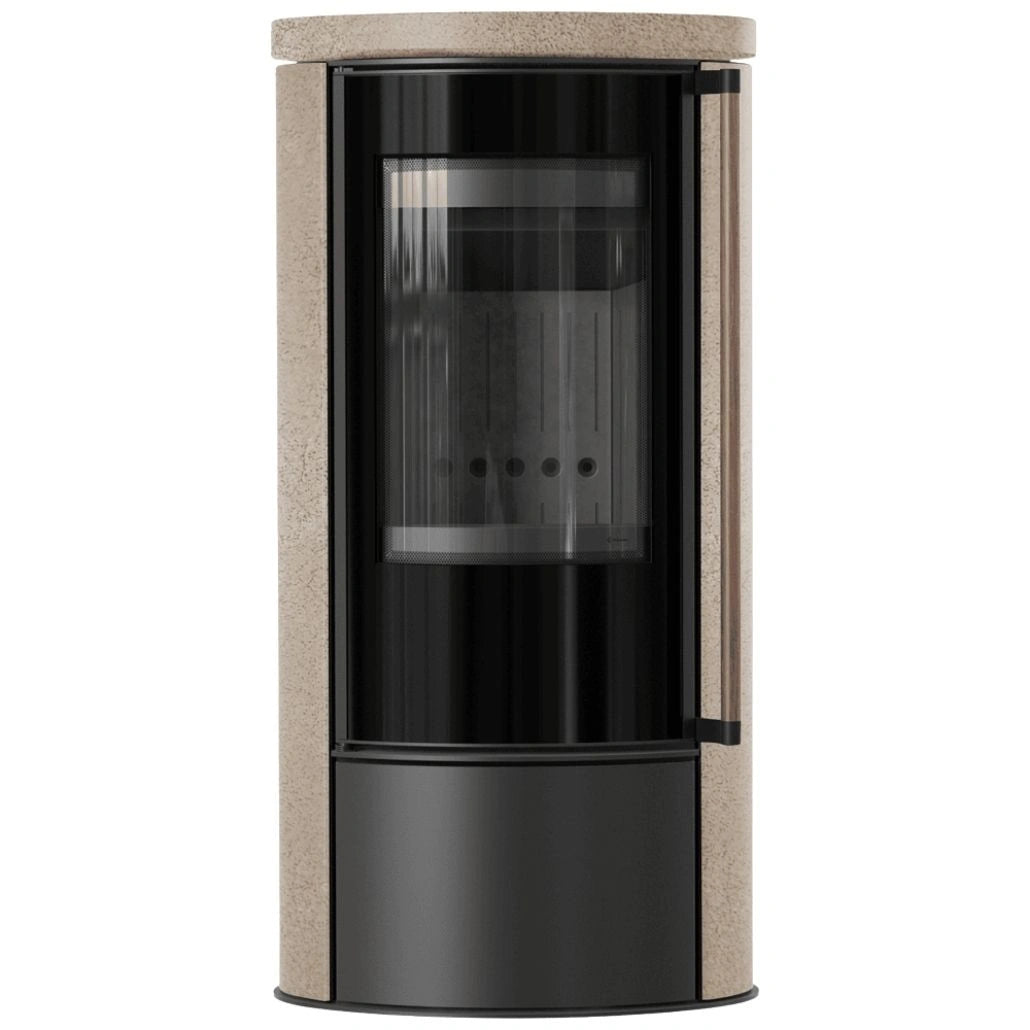 Soba Erik 5.5kW ceramica Gold Satin - maner lemn - samota neagra